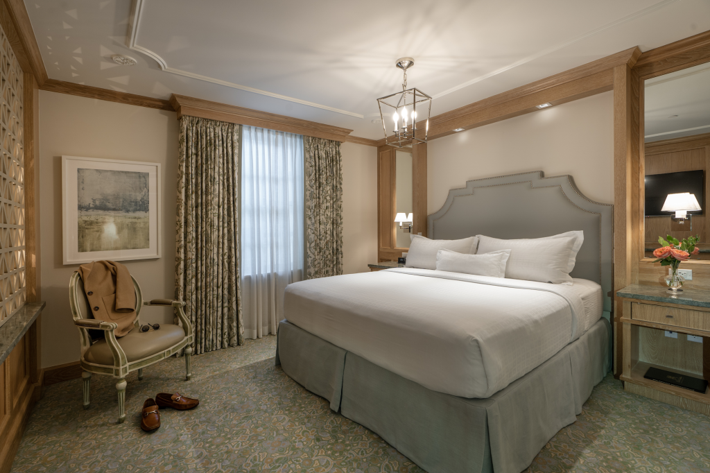 Classic guest room inside a Hotel Monteleone