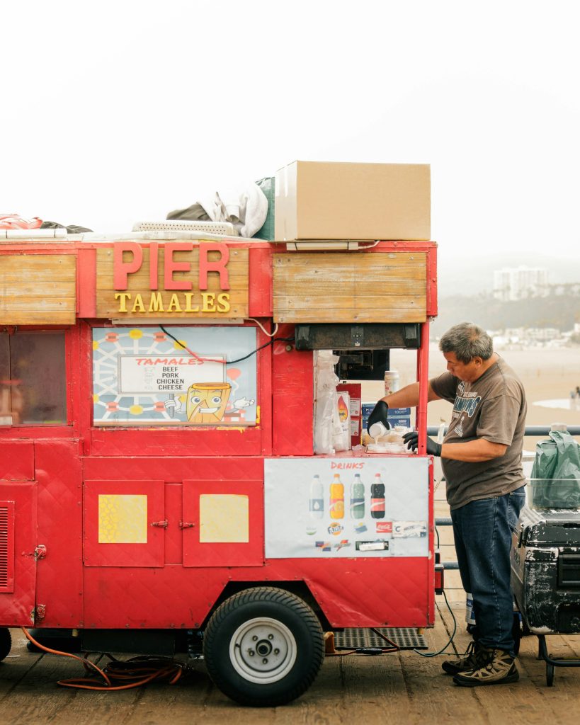Los Angeles street food cart selling tamales